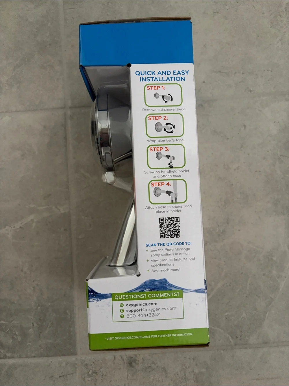 Oxygenics Chrome Multi-Setting Handheld Shower Head